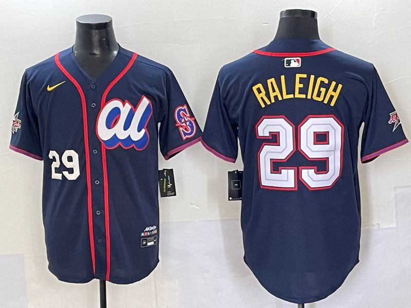 Men 2025 Seattle Mariners #29 Raleigh Blue All star Nike MLB Jersey style 1